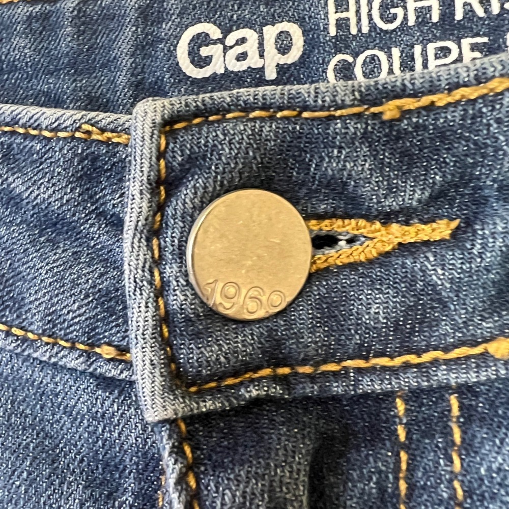 Gap Jeans Women 12/31R Blue Denim Dark Wash Stretch High Rise Flare Hippie Boho - Picture 5 of 9